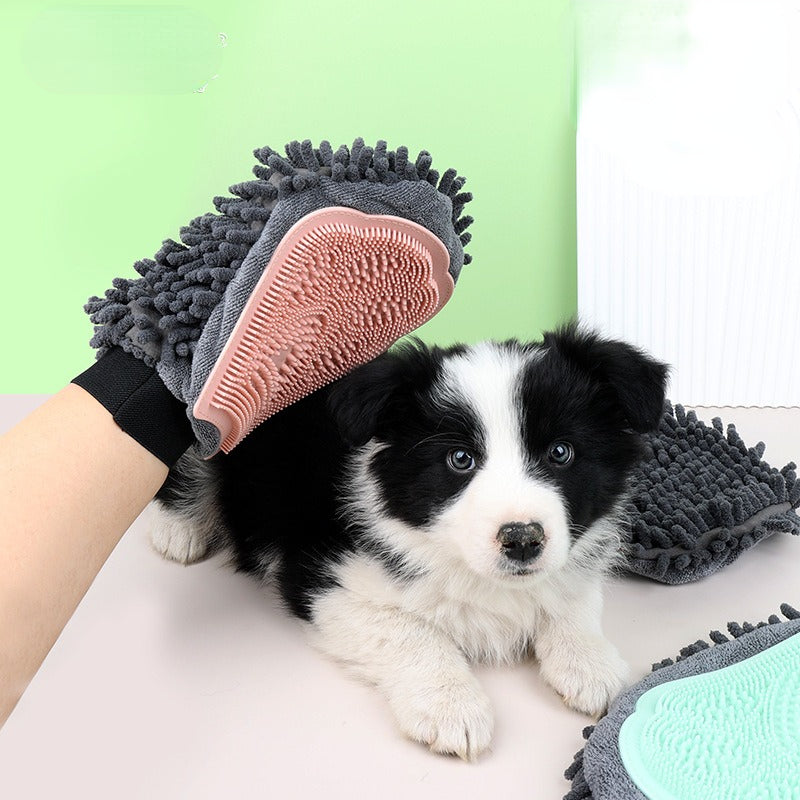 2-in-1 Pet Grooming & Bathing Glove – Deshedding Brush + Massage Mitt