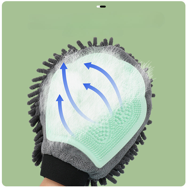 2-in-1 Pet Grooming & Bathing Glove – Deshedding Brush + Massage Mitt