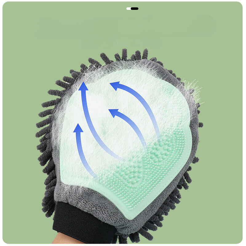 2-in-1 Pet Grooming & Bathing Glove – Deshedding Brush + Massage Mitt