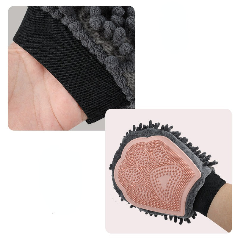 2-in-1 Pet Grooming & Bathing Glove – Deshedding Brush + Massage Mitt
