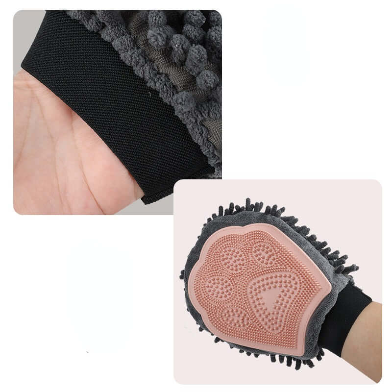 2-in-1 Pet Grooming & Bathing Glove – Deshedding Brush + Massage Mitt