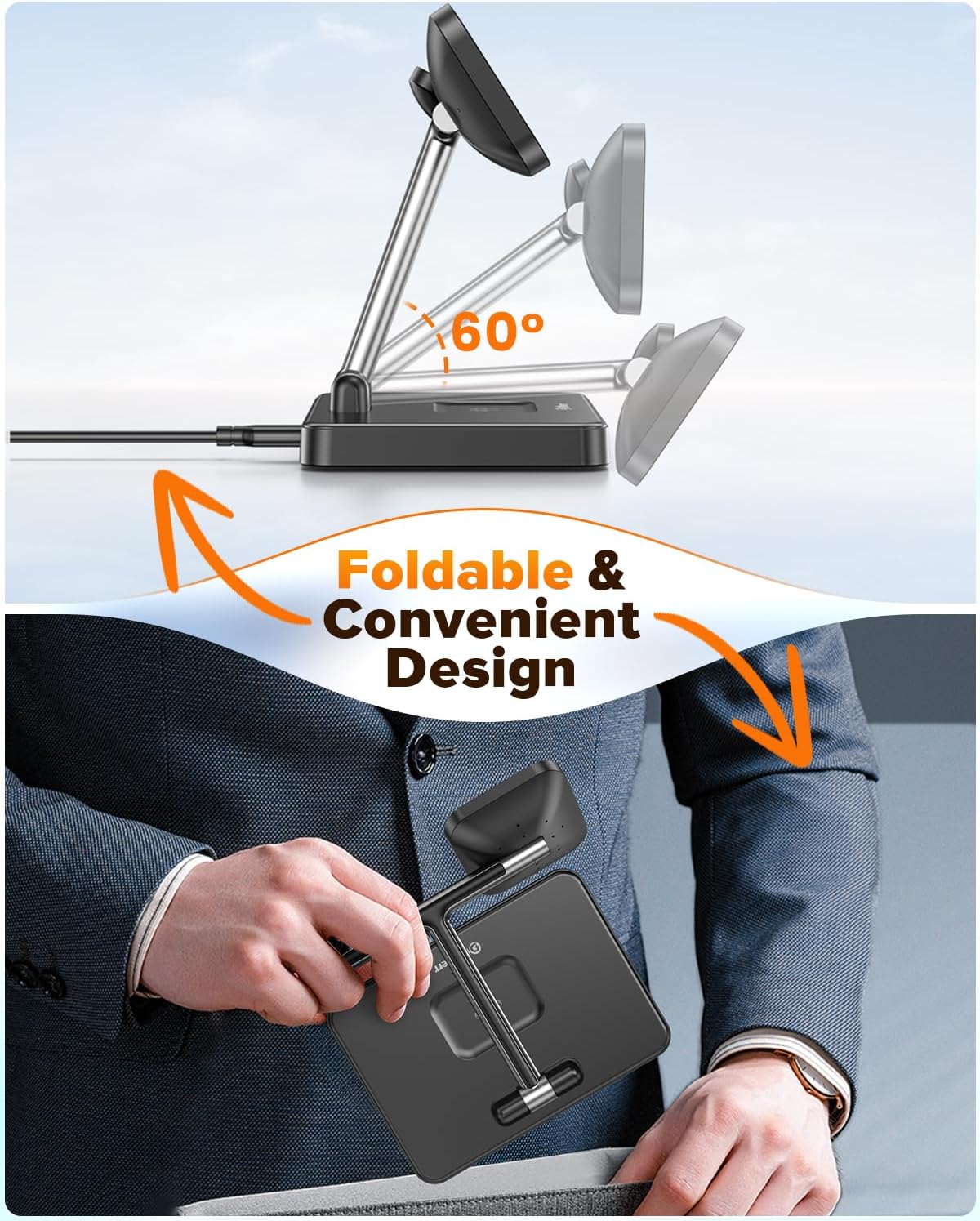 3 in 1 Foldable Wireless Charging Station for All IPhones