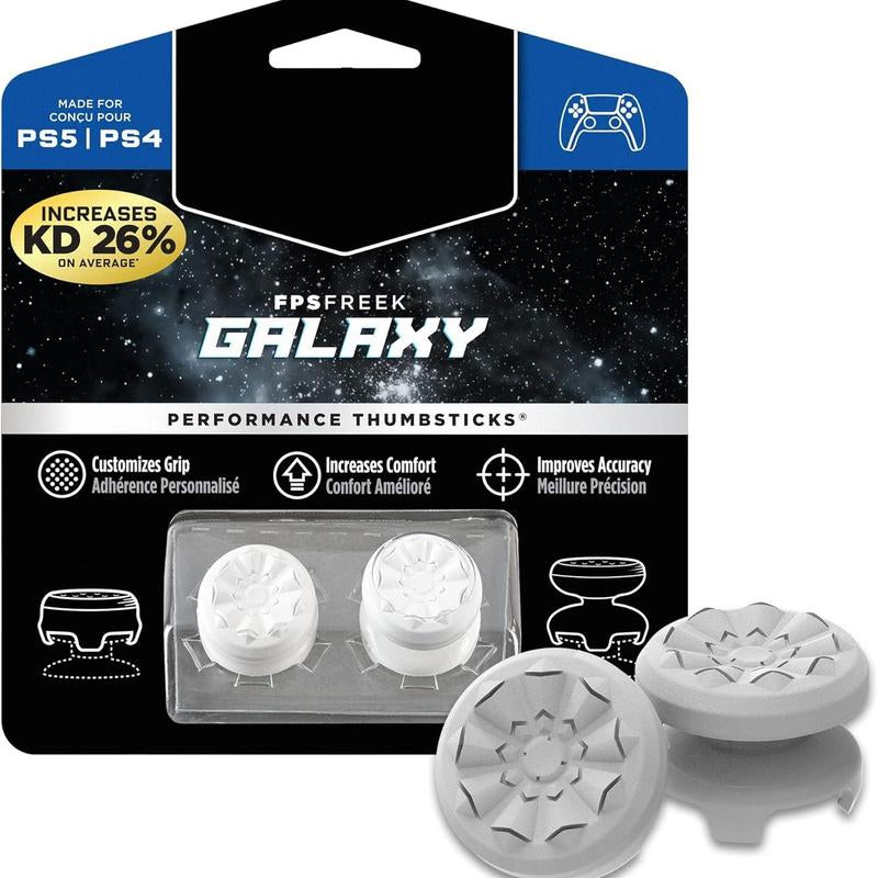 FPS Freek Galaxy White for Xbox One and Xbox Series X Controller | Performance Thumbsticks | 1 High-Rise, 1 Mid-Rise | White New Xbox Controller Grips