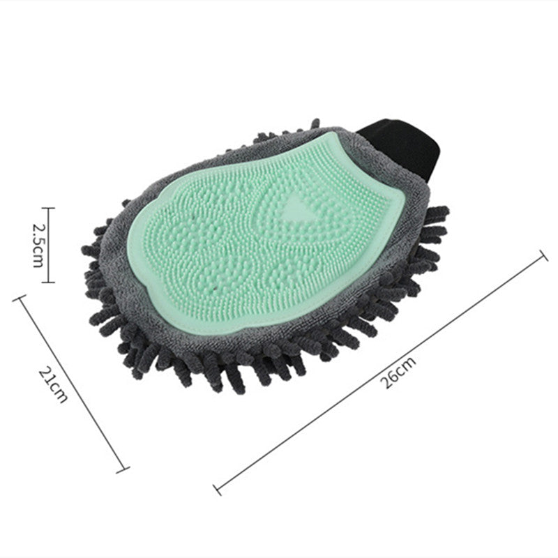 2-in-1 Pet Grooming & Bathing Glove – Deshedding Brush + Massage Mitt