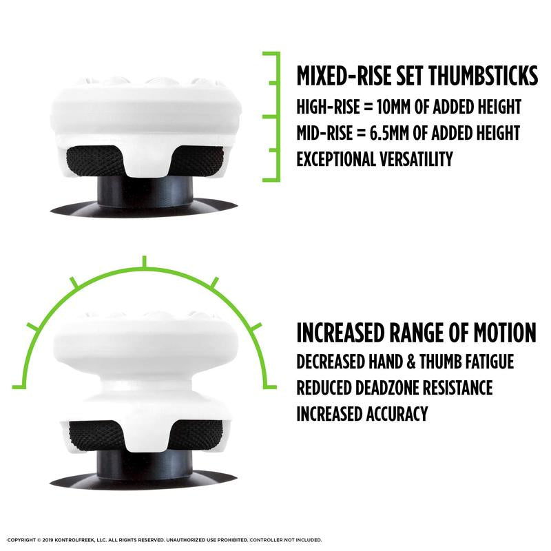 FPS Freek Galaxy White for Xbox One and Xbox Series X Controller | Performance Thumbsticks | 1 High-Rise, 1 Mid-Rise | White New Xbox Controller Grips