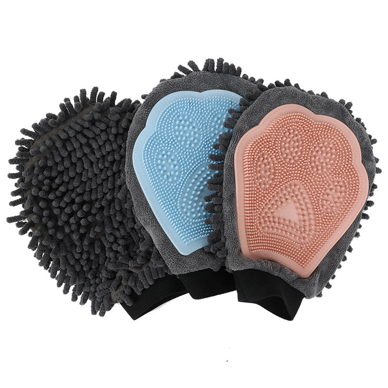 2-in-1 Pet Grooming & Bathing Glove – Deshedding Brush + Massage Mitt