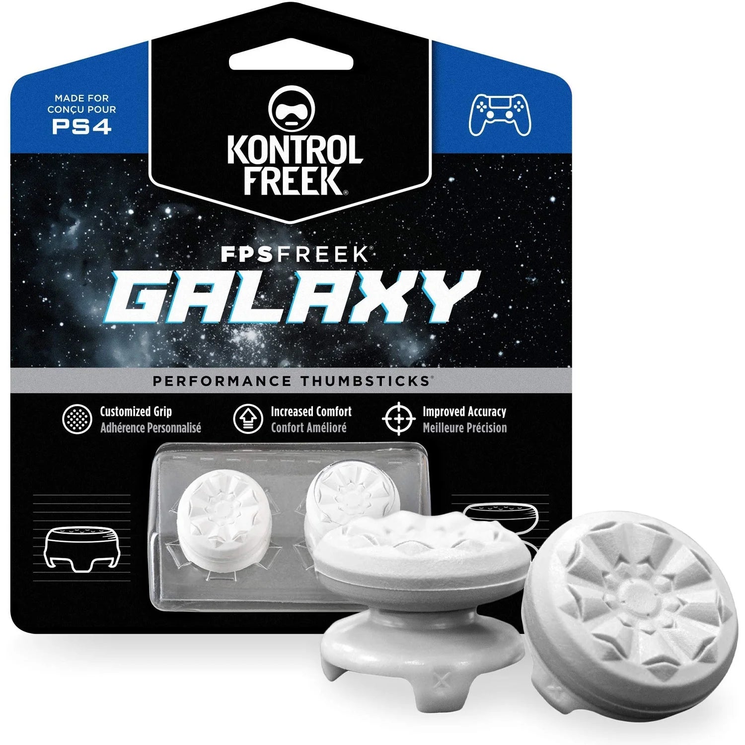 , Galaxy Thumbsticks, Playstation 4, White, 2807-PS4 W/W