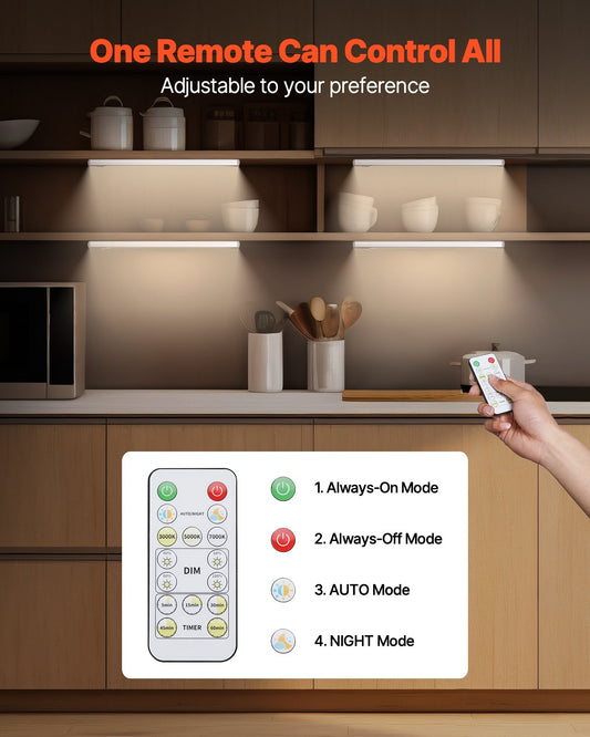 Motion Sensor LED Closet Lights – Wireless Rechargeable Under Cabinet Lighting (5 Pack)