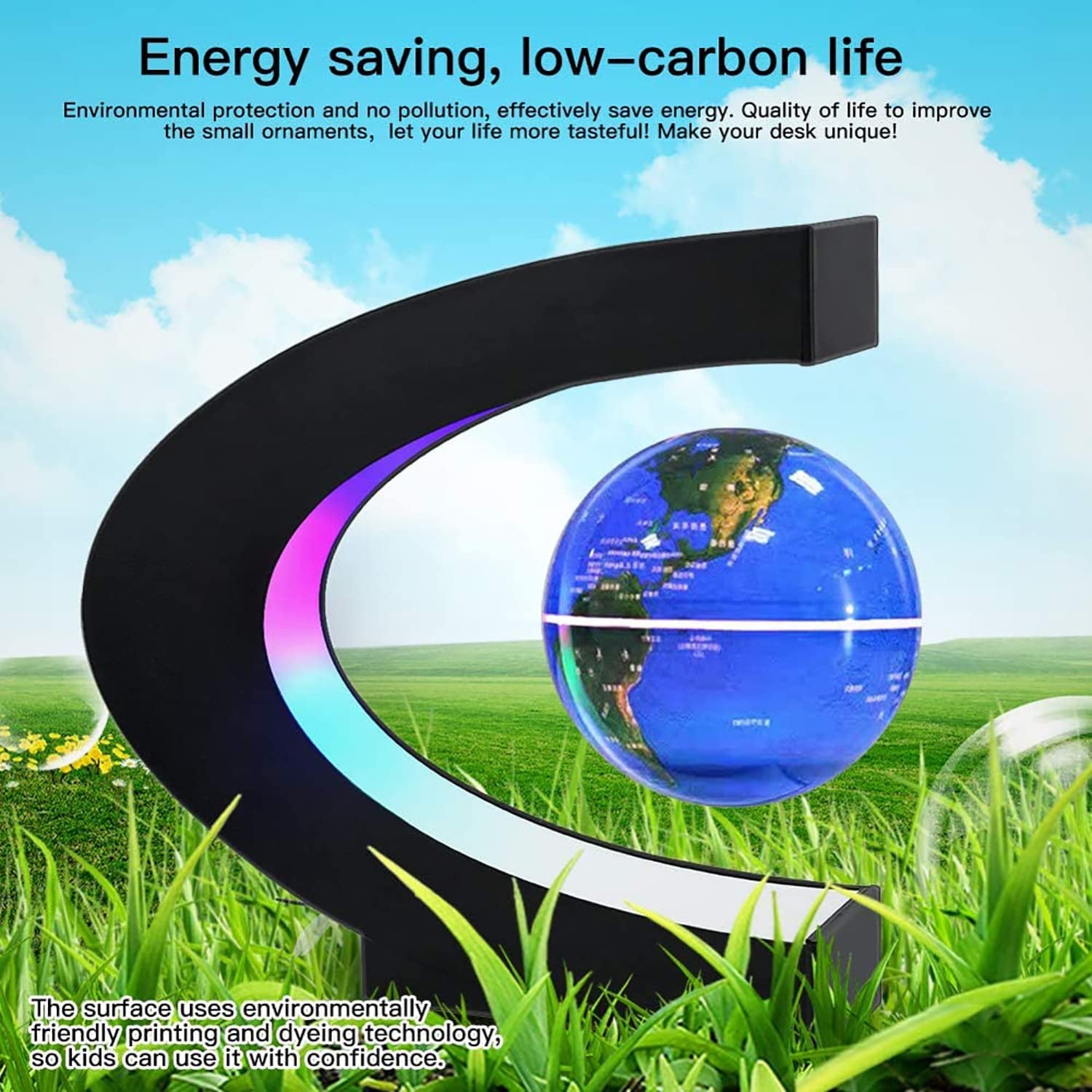 Magnetic Levitating Globe Lamp with LED Light – Futuristic Desk Decor & Unique Gift Idea