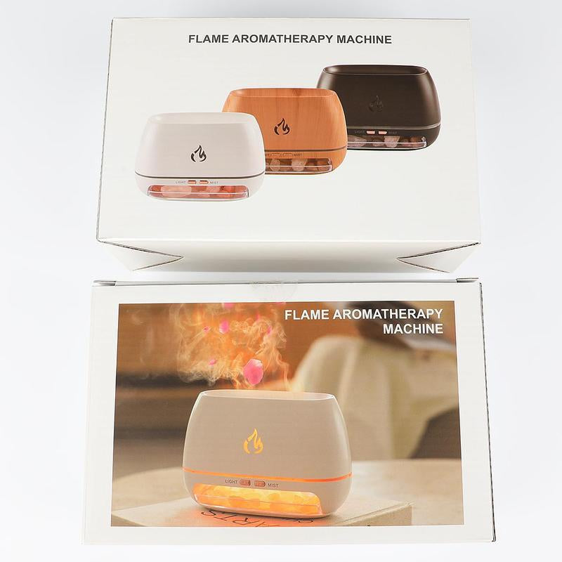 【Bamboo Limited Sale】Sparkhq Aromatherapy Diffuser, Simulation Flame Design Salt Lamp Aromatherapy Diffuser with 7 Light Colors, USB Powered Essential Oil Diffuser for Home Use, Humidifier Mist Effect