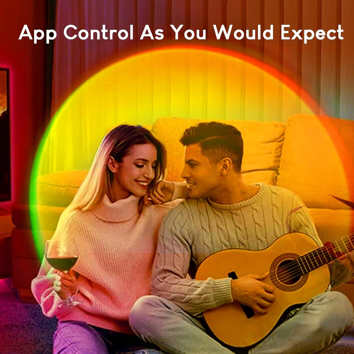 360° Sunset Lamp Projector – Multicolor Mood Light with Tripod & App Control (Ships from USA 🇺🇸)