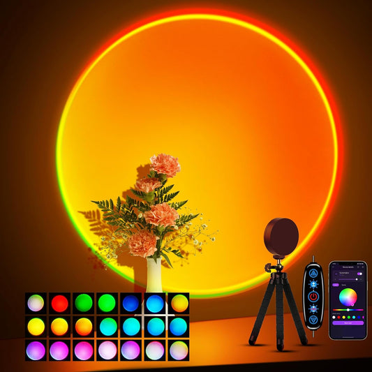 360° Sunset Lamp Projector – Multicolor Mood Light with Tripod & App Control (Ships from USA 🇺🇸)