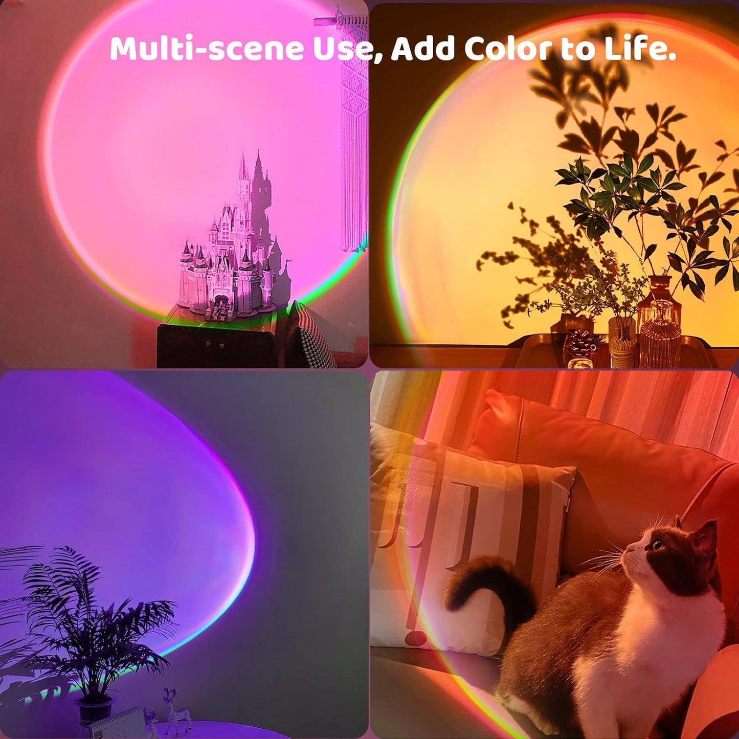 360° Sunset Lamp Projector – Multicolor Mood Light with Tripod & App Control (Ships from USA 🇺🇸)
