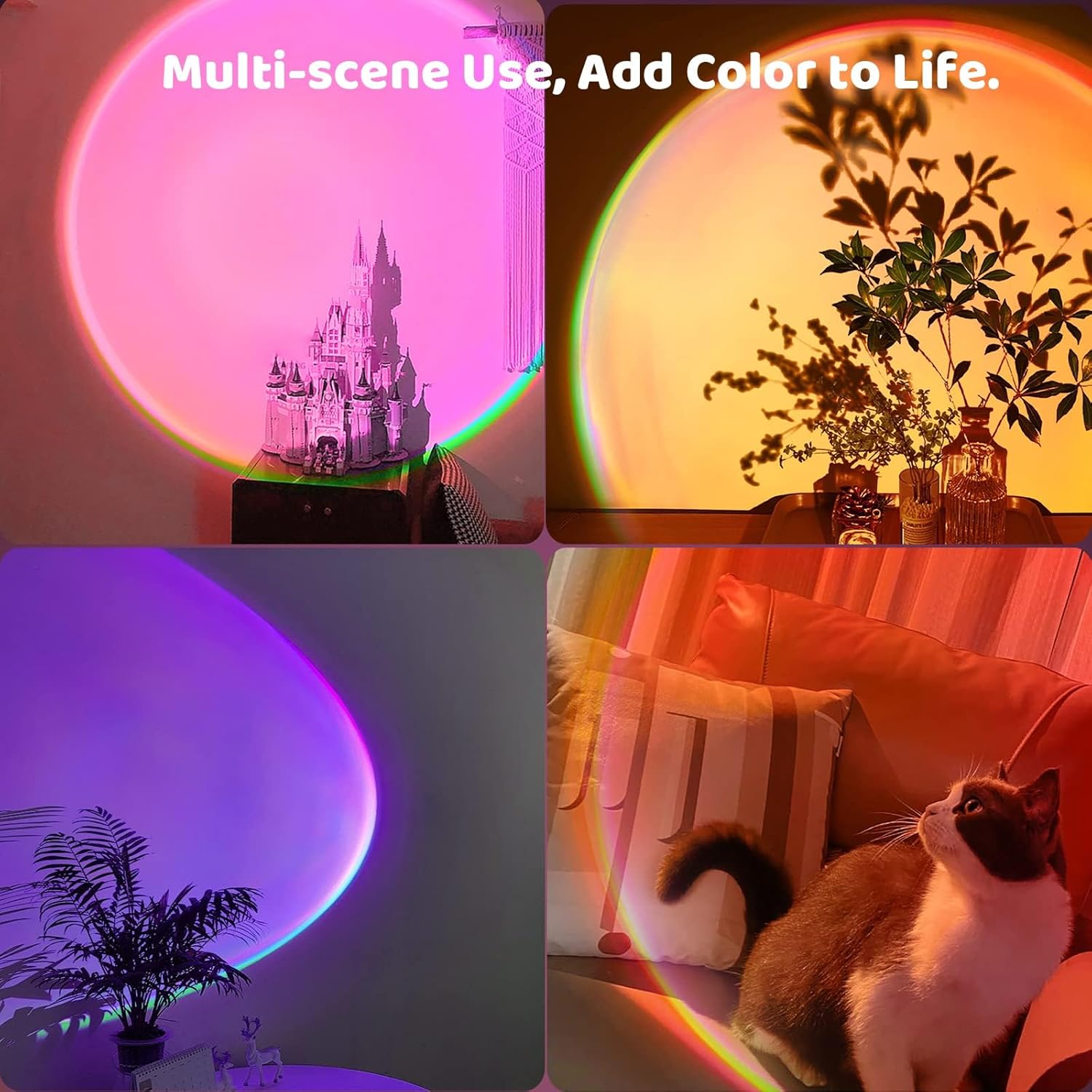 360° Sunset Lamp Projector – Multicolor Mood Light with Tripod & App Control (Ships from USA 🇺🇸)
