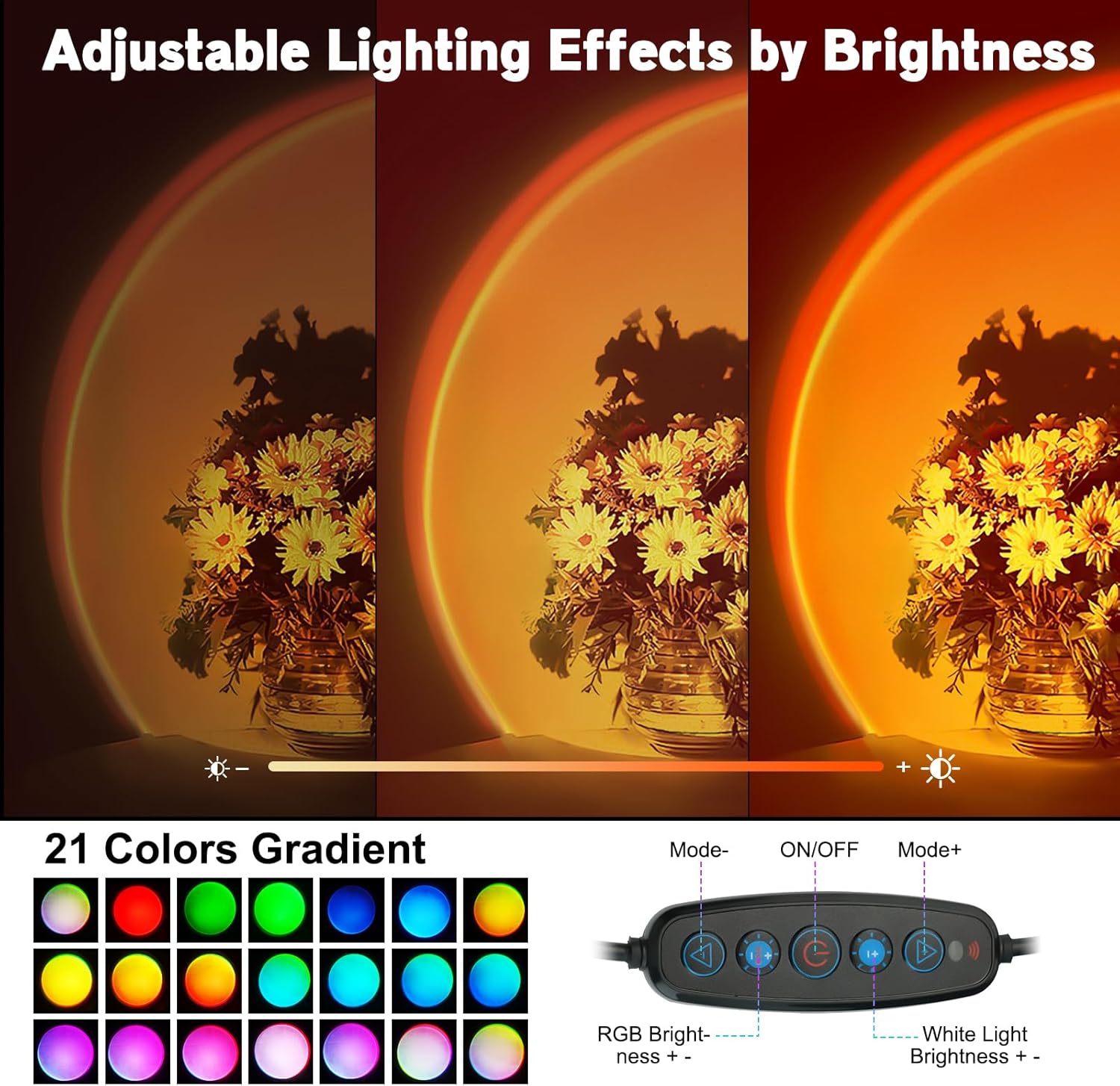 360° Sunset Lamp Projector – Multicolor Mood Light with Tripod & App Control (Ships from USA 🇺🇸)