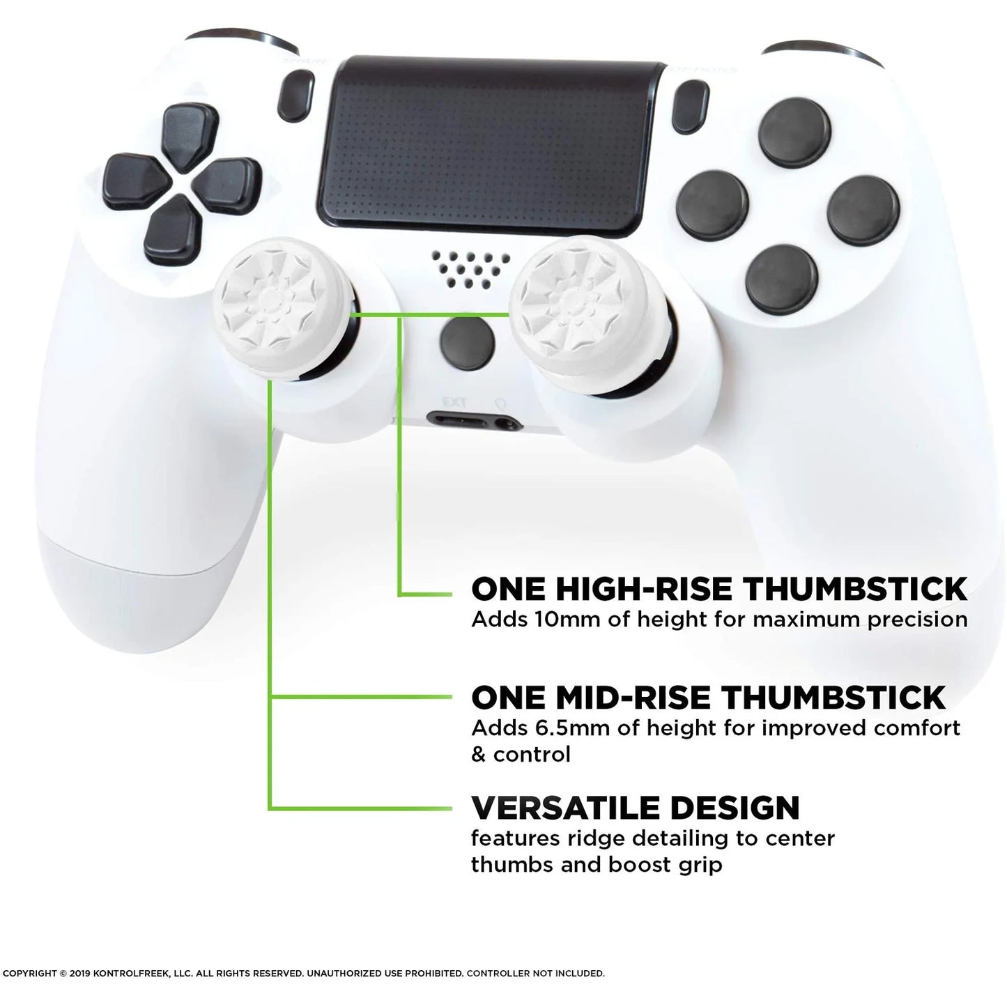 , Galaxy Thumbsticks, Playstation 4, White, 2807-PS4 W/W