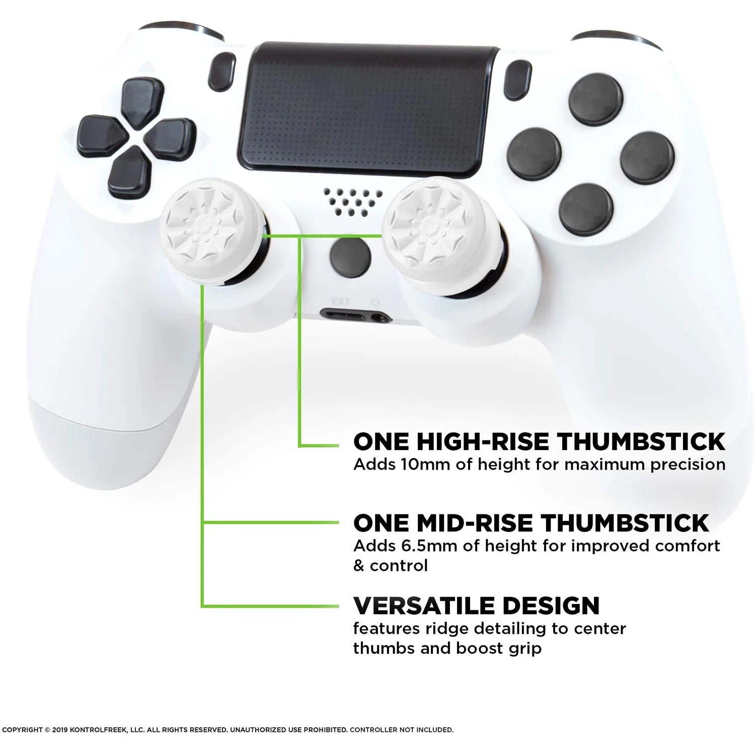 , Galaxy Thumbsticks, Playstation 4, White, 2807-PS4 W/W