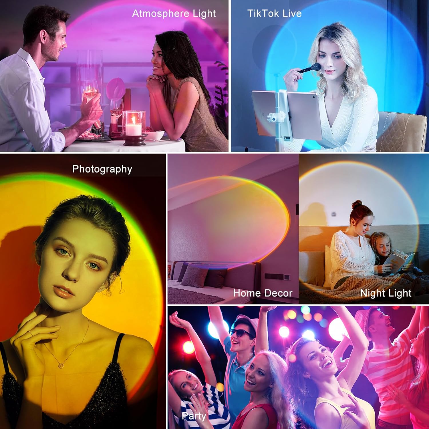 360° Sunset Lamp Projector – Multicolor Mood Light with Tripod & App Control (Ships from USA 🇺🇸)