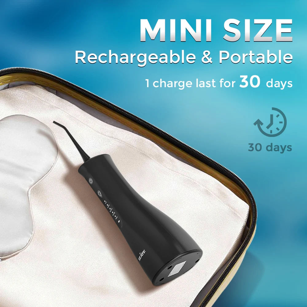 Water Dental Flosser Portable Dental Oral Irrigator with 5 Modes 5 Jet Tips Rechargeable Waterproof Teeth Cleaner