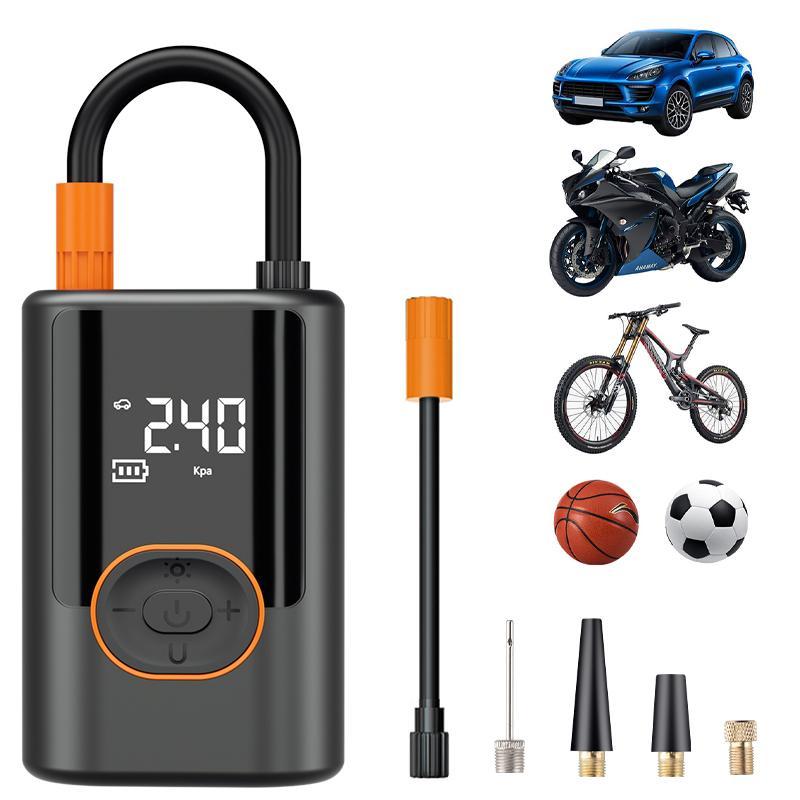 Portable Smart Tire Inflator Air Compressor – Digital Auto Pump w/ LED Light & Power Bank (Car, Bike, Ball)